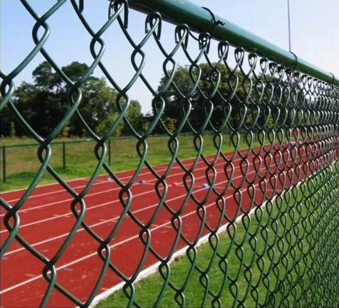 PVC Coated Chain Link Fence | CoreMet Steel green pvc coated chain link fence supplier uk sports court fencing